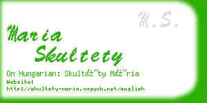 maria skultety business card